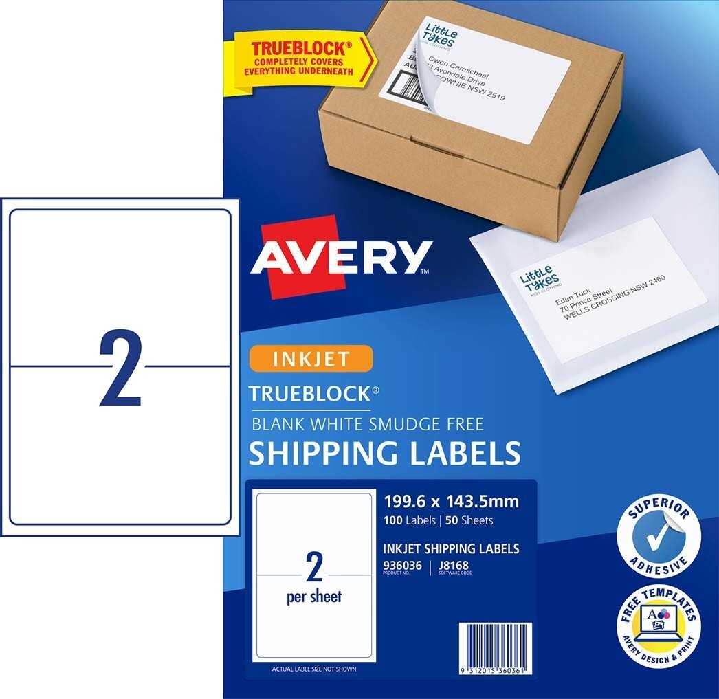 Avery Shipping Labels 2 Per Page – Calep.midnightpig.co Inside Labels 8 Per Sheet Template Word