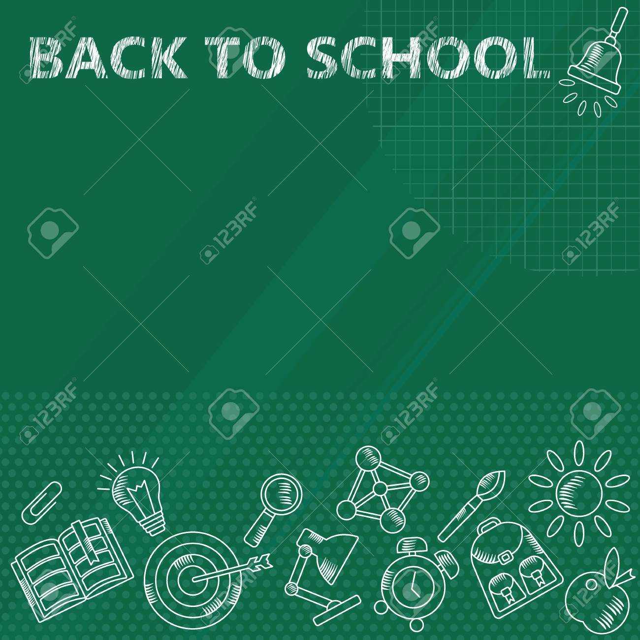 Back To School. Whiteboard In Classroom Poster And Banner Template.. Intended For Classroom Banner Template
