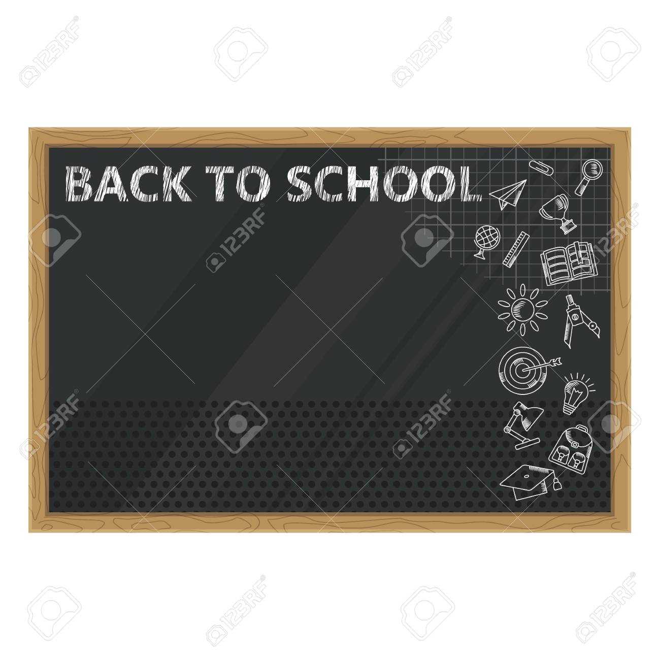 Back To School. Whiteboard In Classroom Poster And Banner Template.. With Regard To Classroom Banner Template