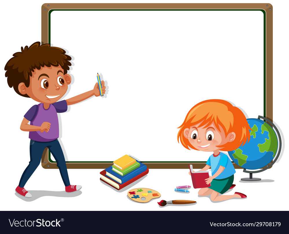 Banner Template With Boy And Girl In Classroom Within Classroom Banner Template