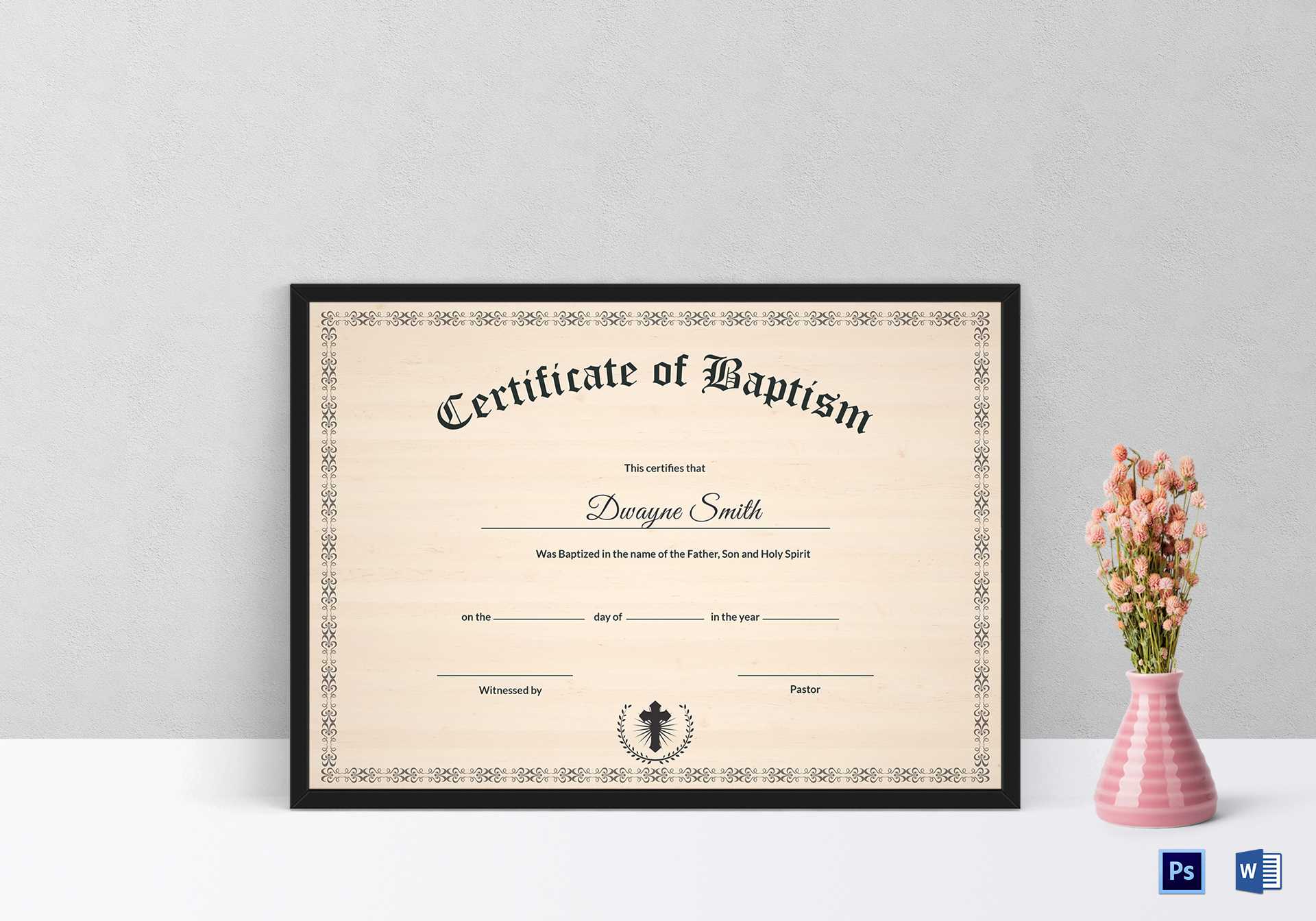 Baptism Certificate Template With Regard To Baptism Certificate Template Word