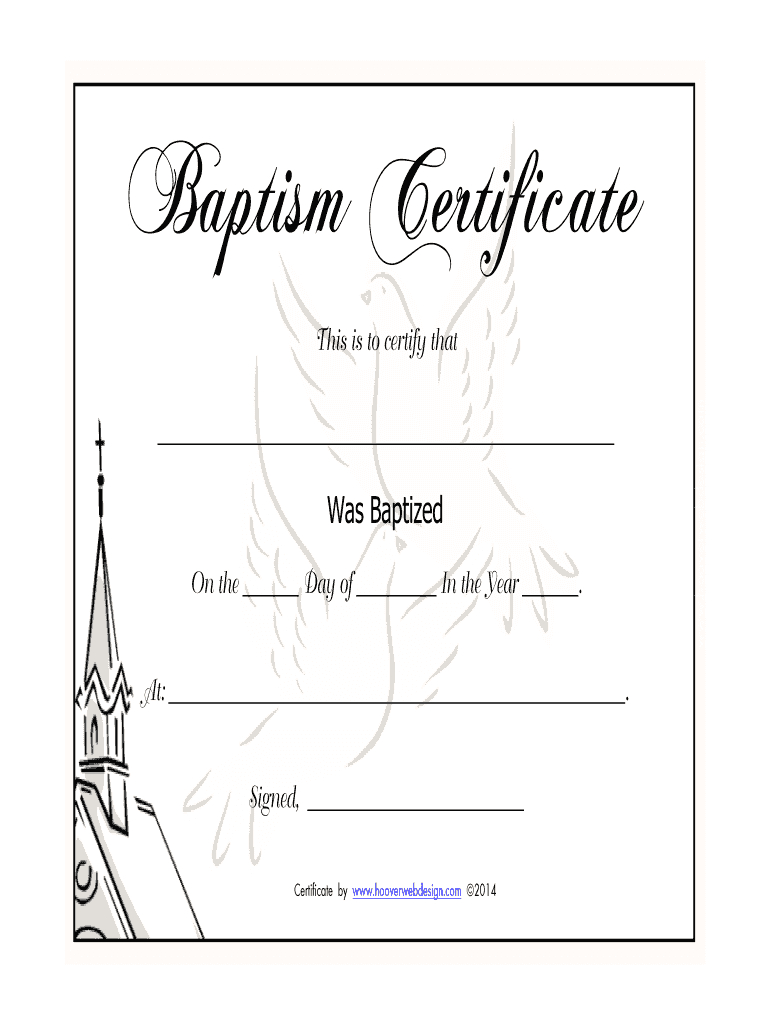 Baptism Certificates Templates – Fill Online, Printable In Baptism Certificate Template Word