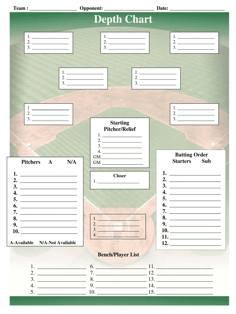Baseball Depth Chart Pdf – Duna.digitalfuturesconsortium With Regard To Blank Football Depth Chart Template