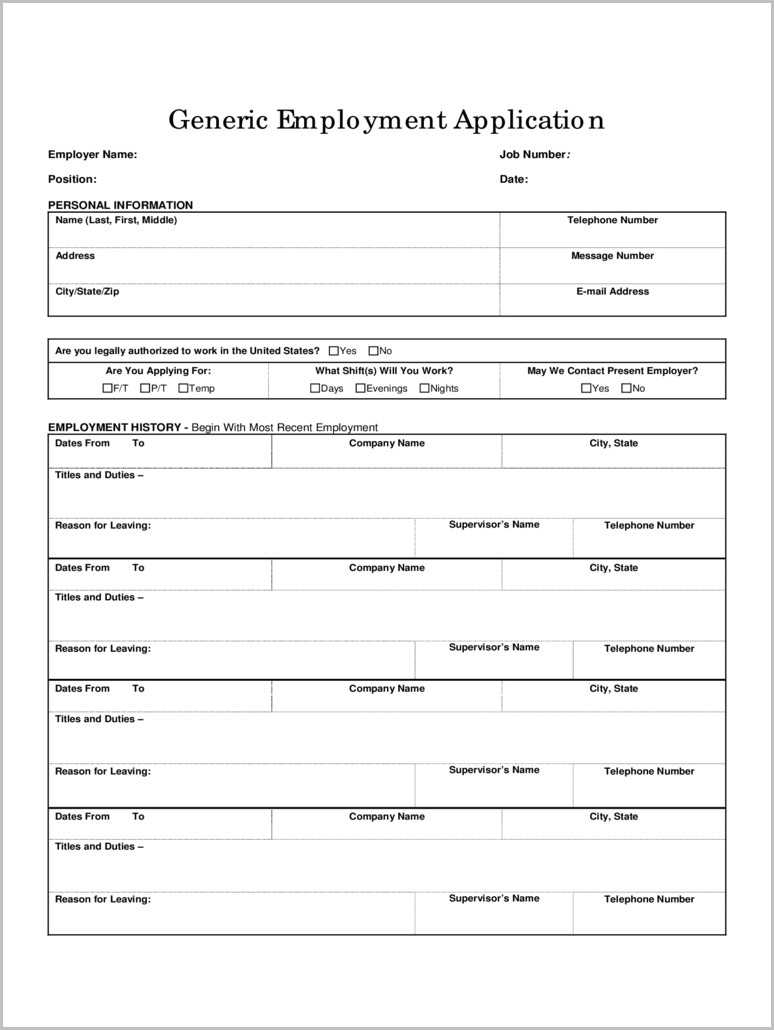 Basic Employment Application Template – Calep.midnightpig.co With Regard To Job Application Template Word