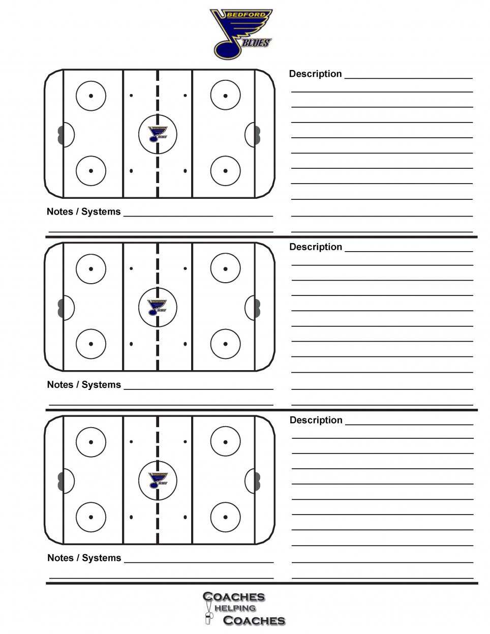 Bedford Minor Hockey Association Hockey Poweredgoalline.ca Inside Blank Hockey Practice Plan Template