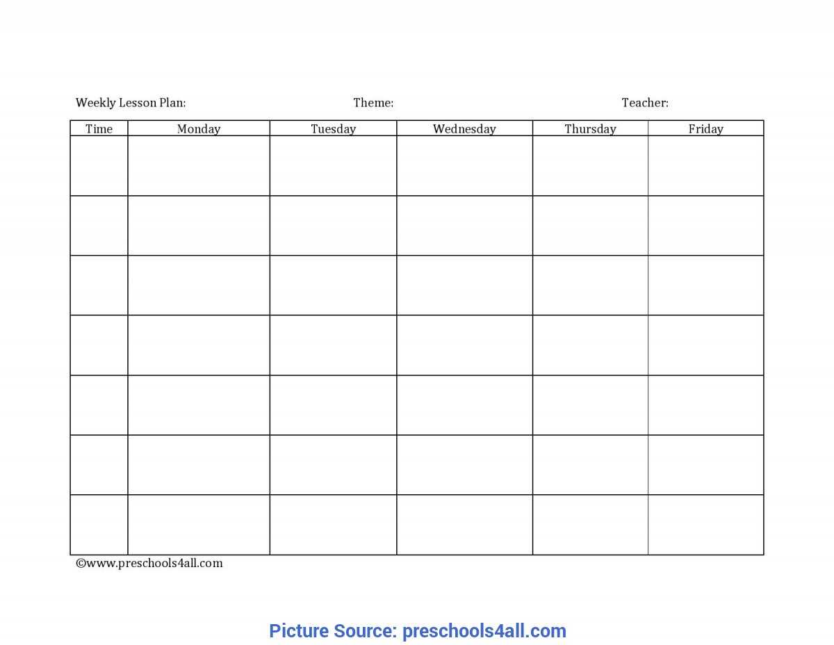 Best Photos Of Blank Lesson Plan Template For Toddlers - Ota In Blank Preschool Lesson Plan Template