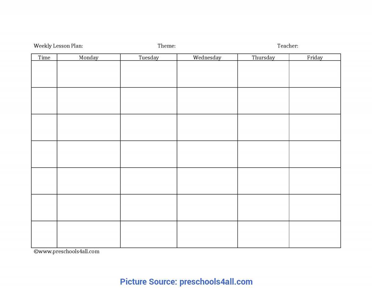 Best Photos Of Blank Lesson Plan Template For Toddlers – Ota In Blank Preschool Lesson Plan Template