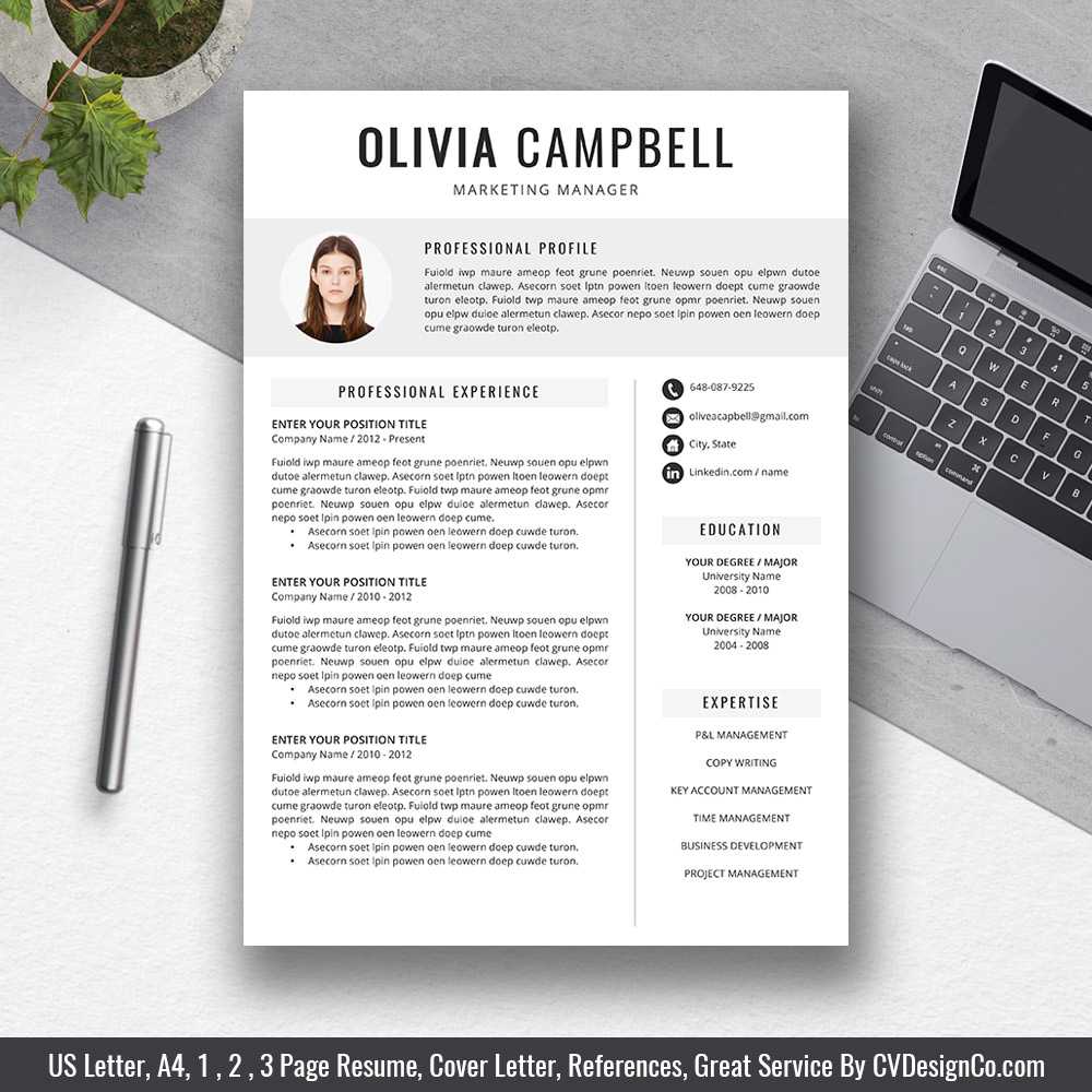 Best Selling Office Word Resume / Cv Templates, Cover Letter, References  For Digital Instant Download, Professional Resume, Modern And Clean Resume: Throughout Resume Templates Word 2010