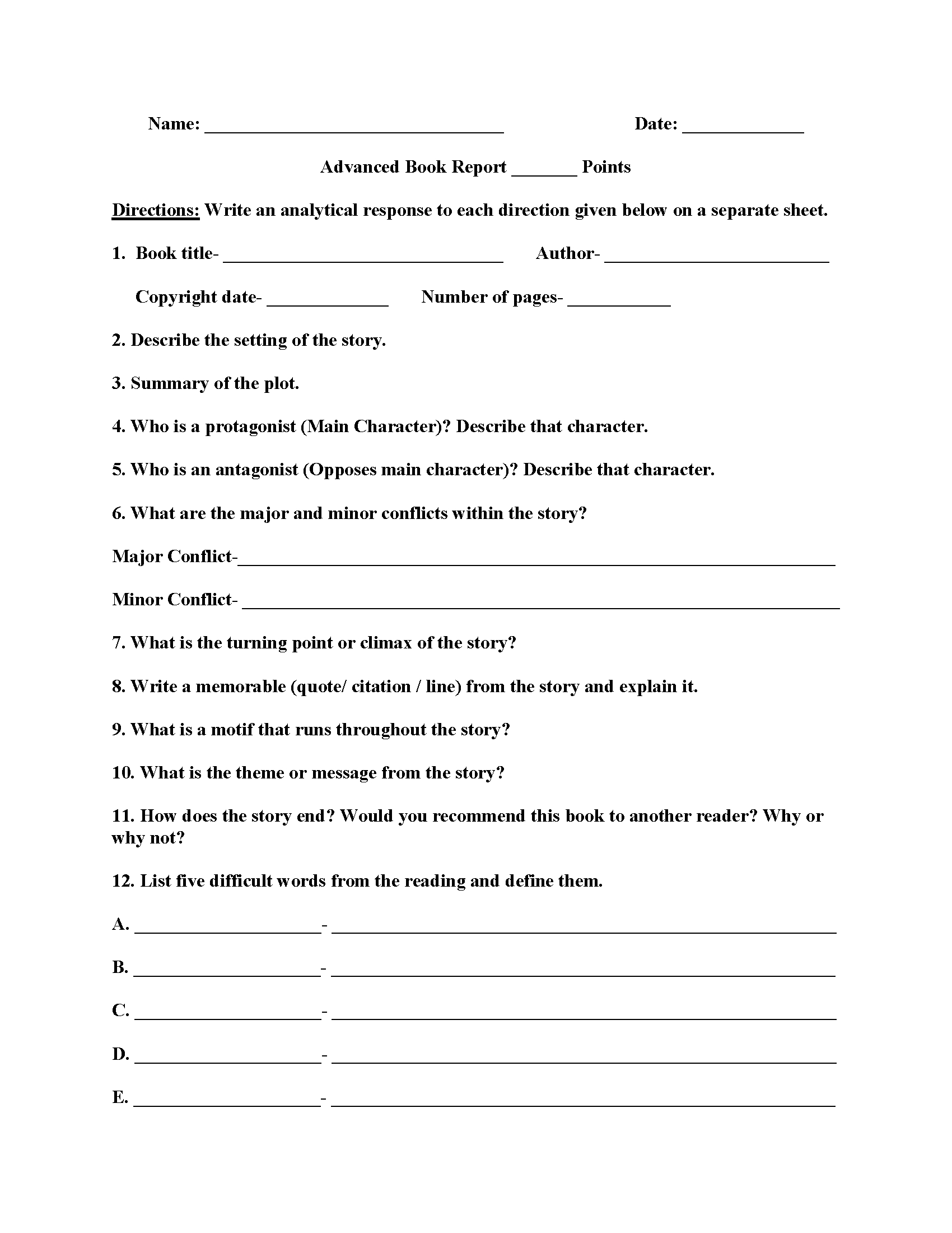 Bibliography Worksheet 5Th Grade | Printable Worksheets And With Book Report Template 2Nd Grade