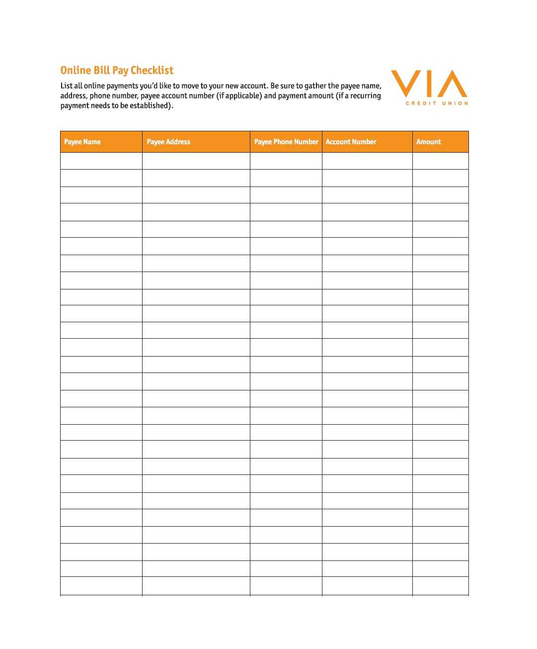 Bill Payment Checklist Excel – Dalep.midnightpig.co With Regard To Blank Checklist Template Pdf