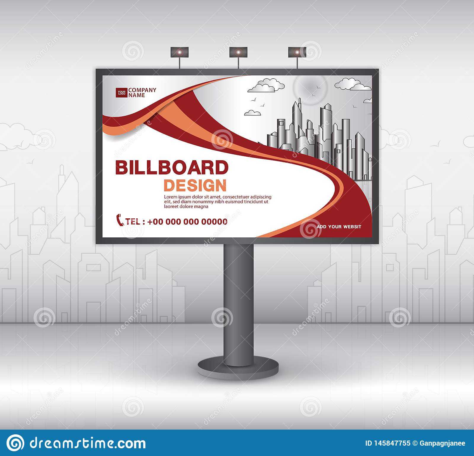 Billboard Banner Template Vector Design, Advertisement In Outdoor Banner Template