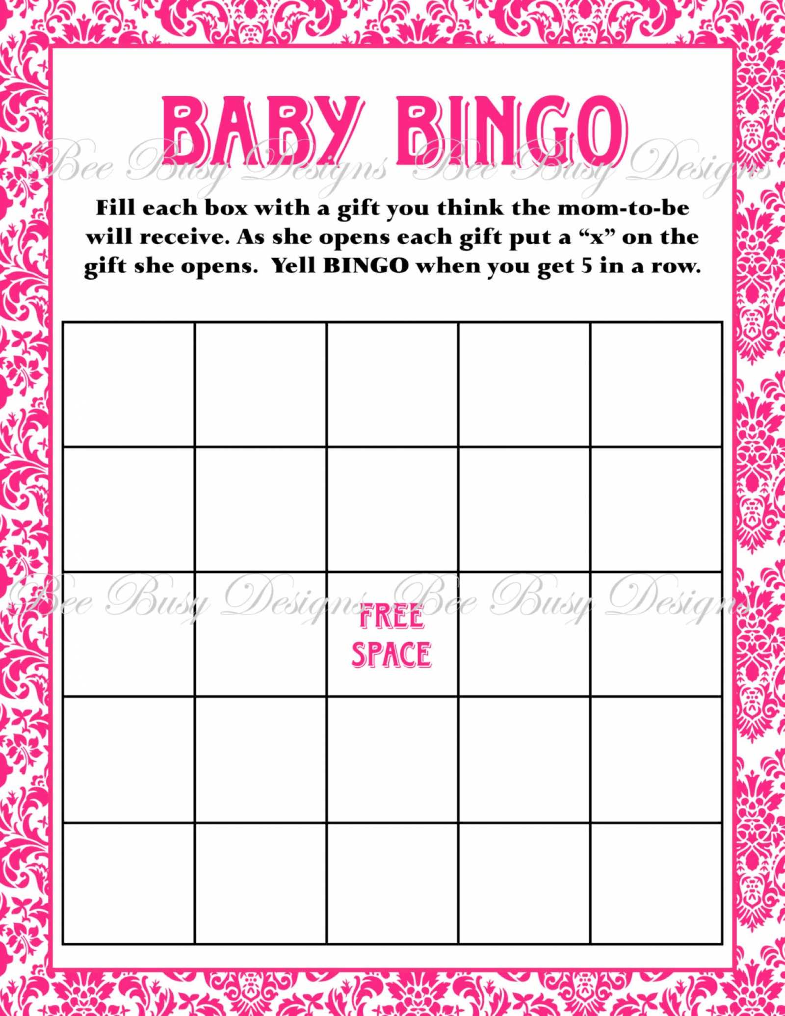 Bingo Template Pdf – Calep.midnightpig.co Intended For Blank Bridal Shower Bingo Template
