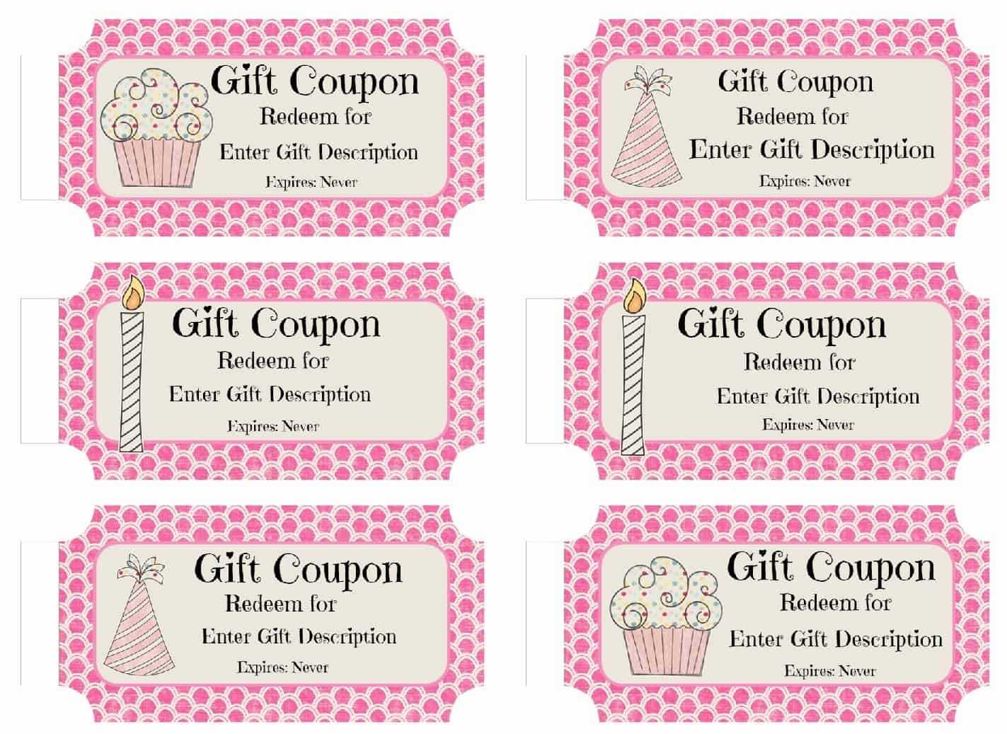 Birthday Coupons With Blank Coupon Template Printable