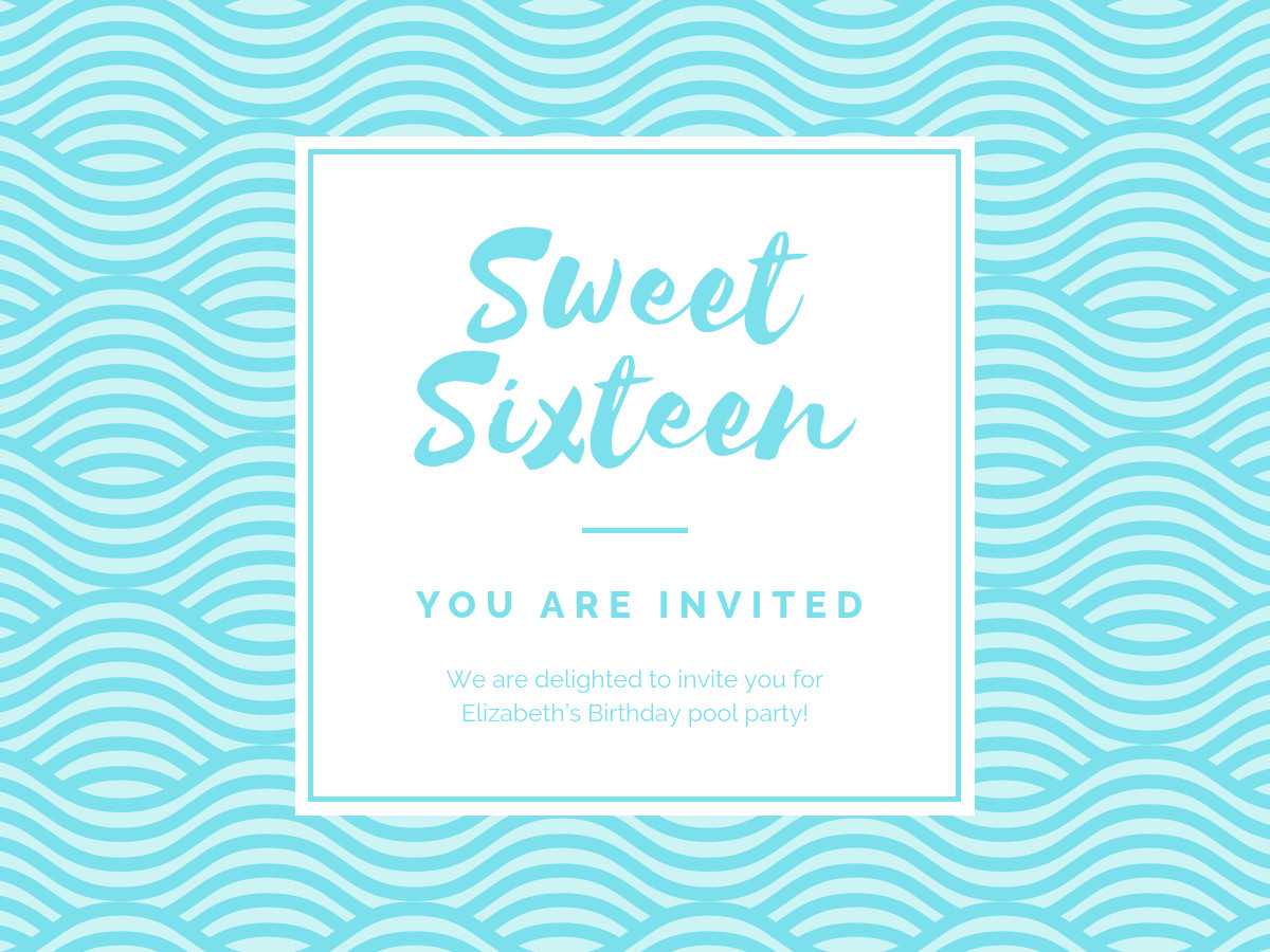 Birthday Party Invitation - Banner Template Throughout Sweet 16 Banner Template