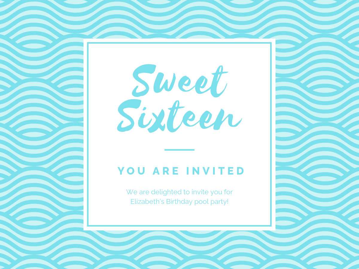 Birthday Party Invitation – Banner Template Throughout Sweet 16 Banner Template