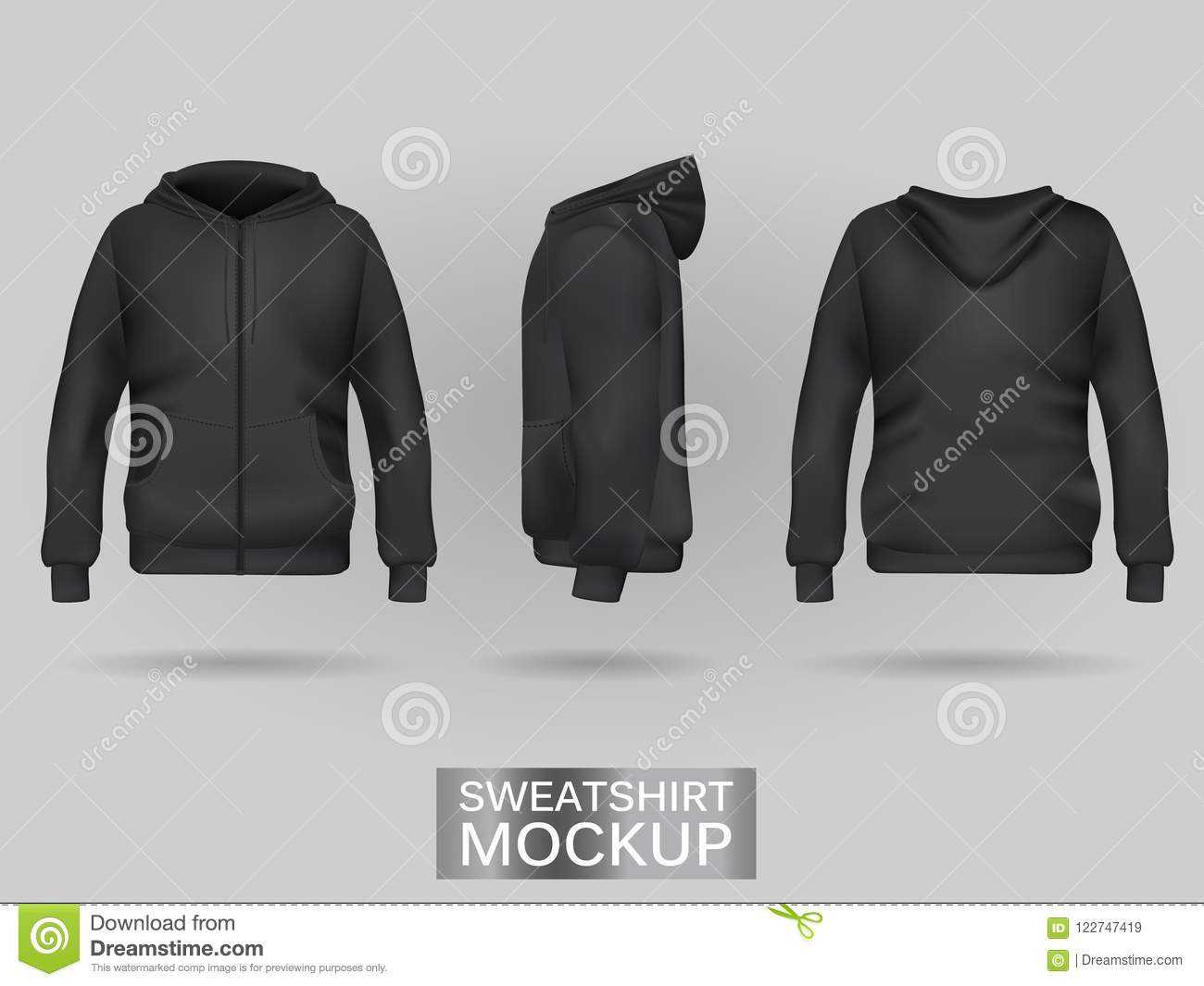 Black Sweatshirt Hoodie Template Stock Vector – Illustration Intended For Blank Black Hoodie Template