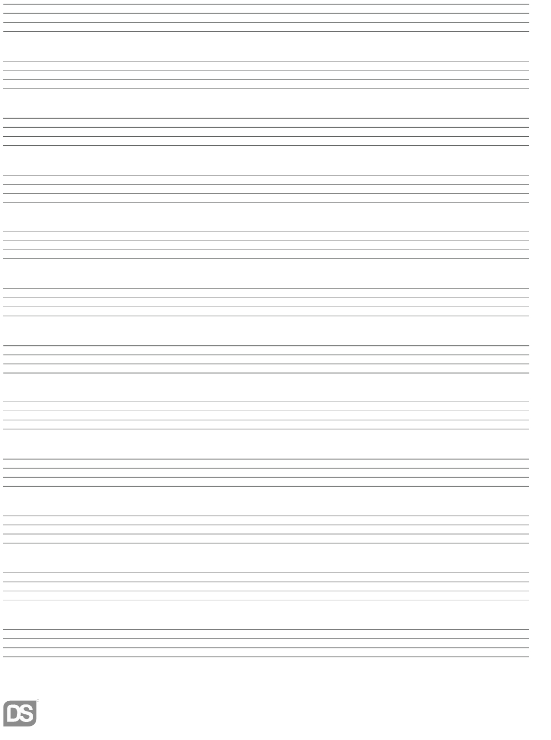 Blank Bass Tab Paper | Ds Music – [Pdf Document] With Regard To Blank Sheet Music Template For Word