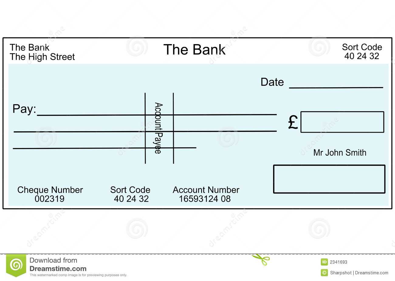 Blank British Cheque Stock Illustration. Illustration Of In Fun Blank Cheque Template