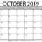 Blank Calendar For October 2019 – Mateo Pedersen – Medium With Blank Activity Calendar Template