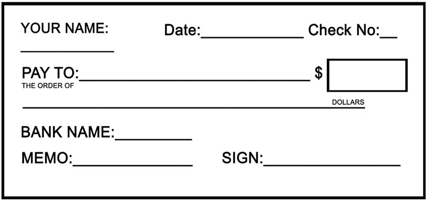 Blank Check Clipart With Fun Blank Cheque Template