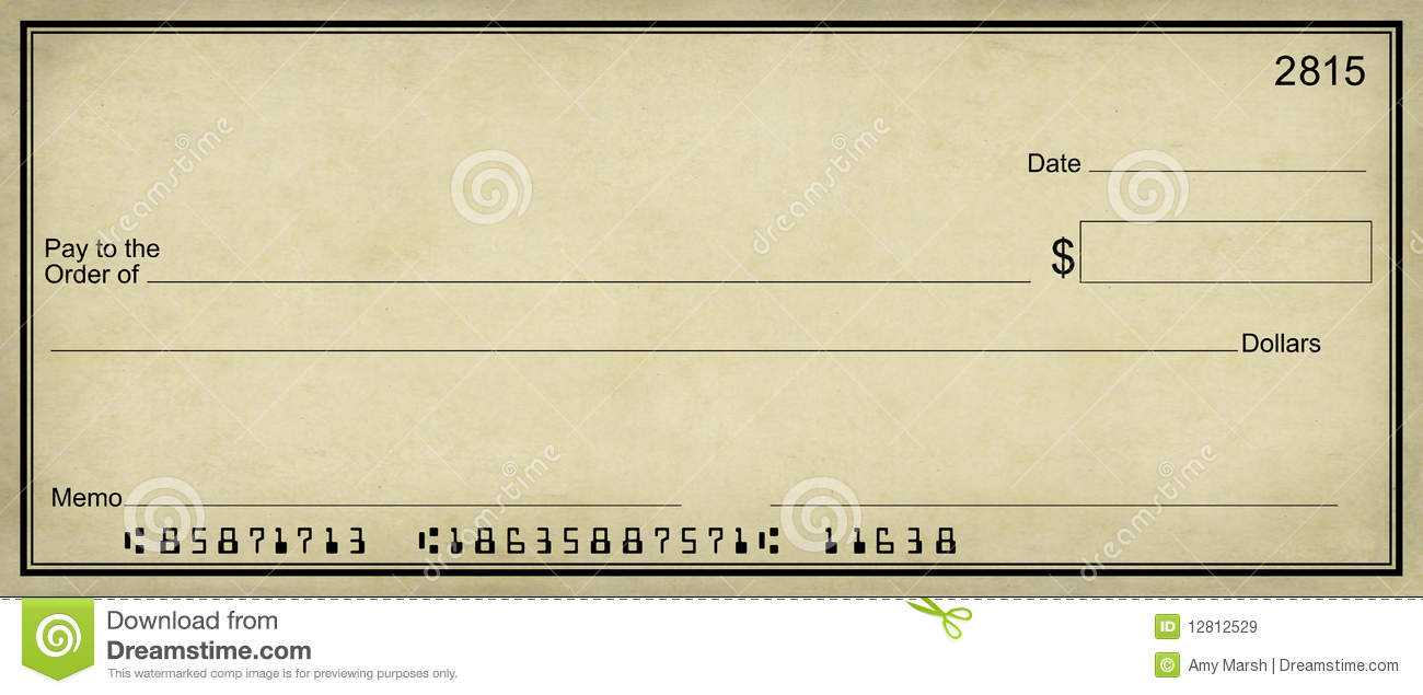 Blank Check Parchment Background Stock Illustration For Large Blank Cheque Template