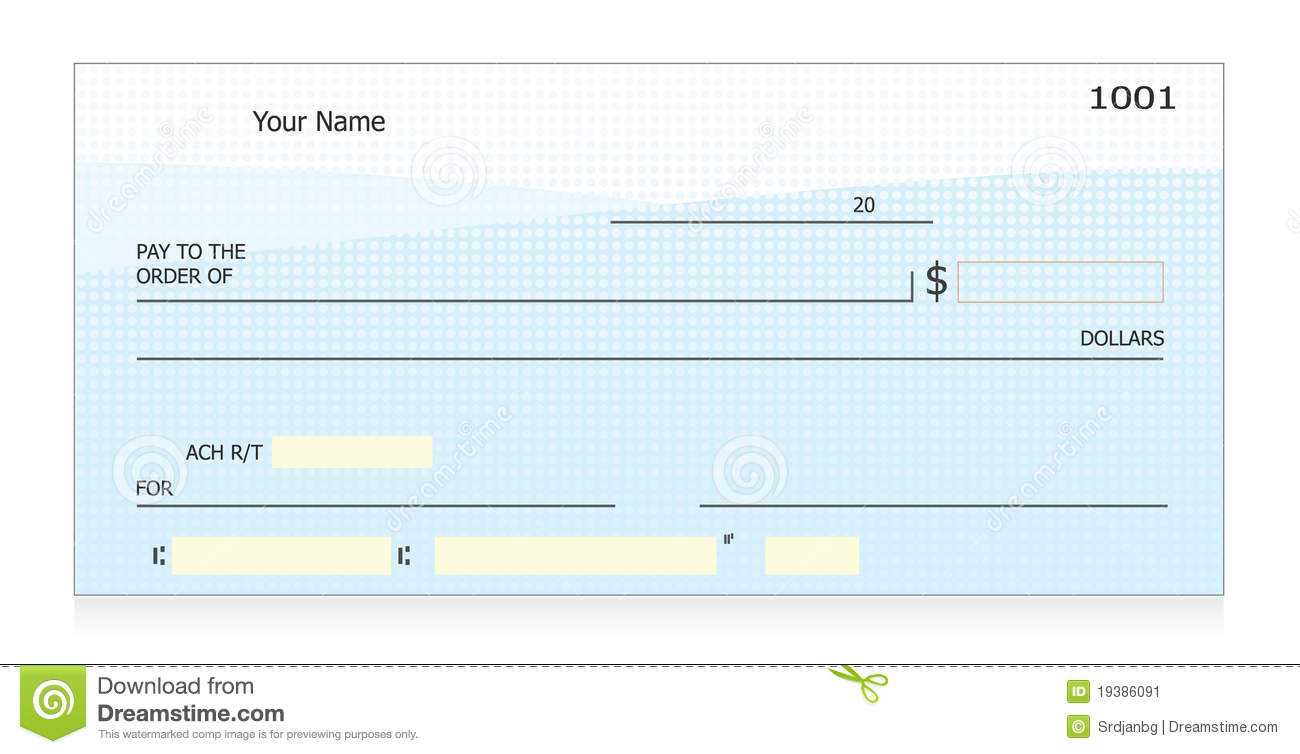 Blank Check Stock Vector. Illustration Of Blank, Transaction In Large Blank Cheque Template