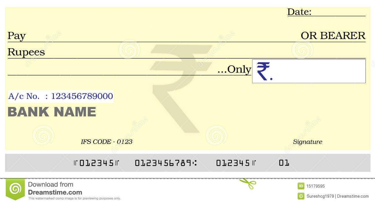 Blank Cheque Stock Illustration. Illustration Of Credit In Blank Cheque Template Download Free