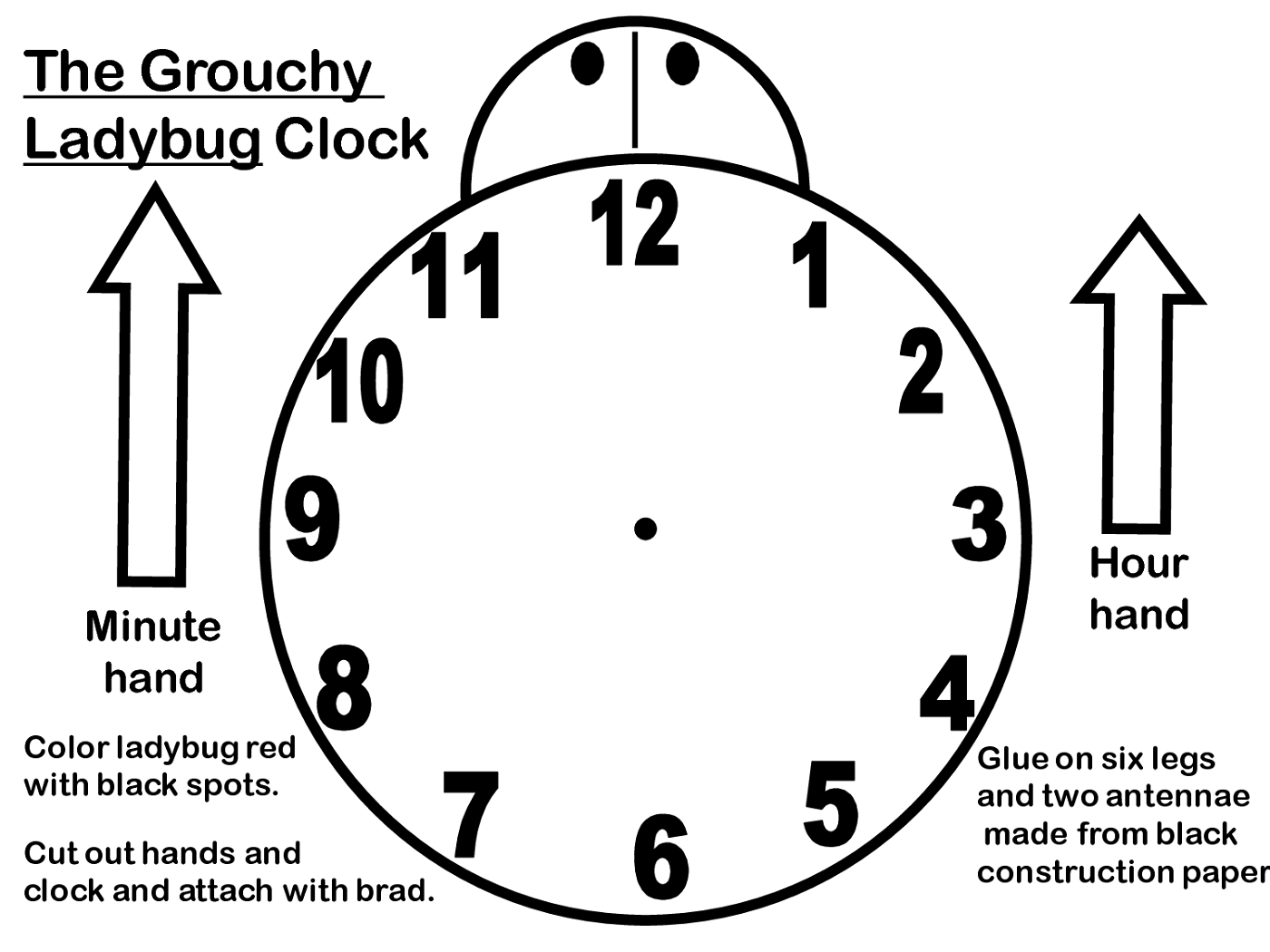 Blank Clock Faces Templates | Printable Shelter Pertaining To Blank Ladybug Template