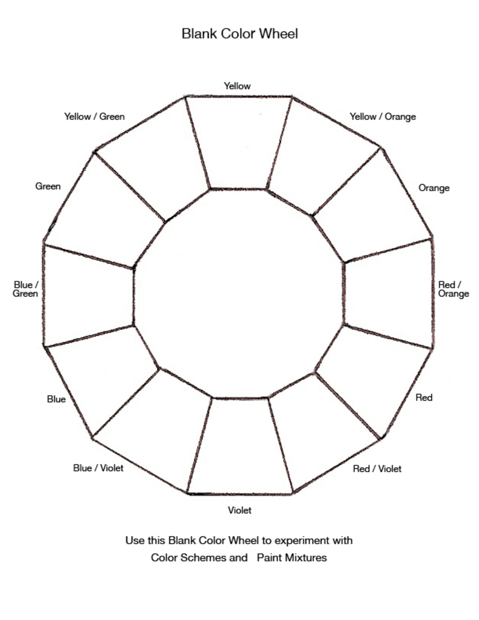Blank Color Wheel Chart | Templates At Allbusinesstemplates With Blank Wheel Of Life Template