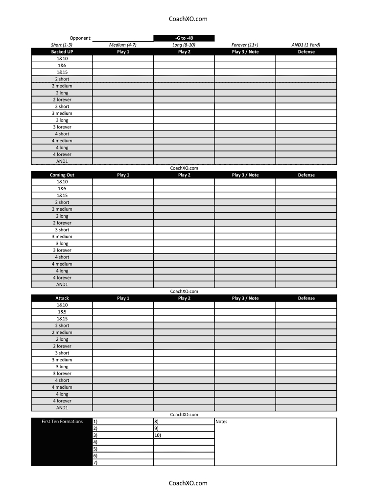 Blank Football Play Sheet Template Excel – Fill Online Throughout Blank Call Sheet Template