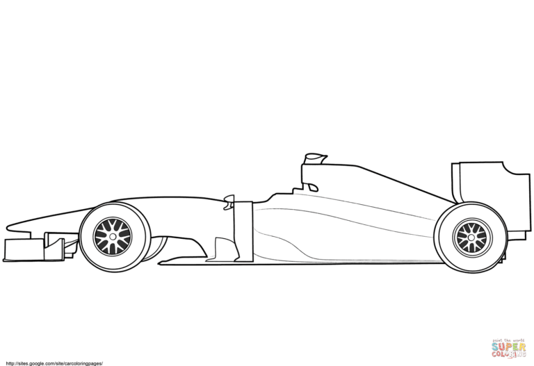 Blank Formula 1 Race Car Coloring Page | Free Printable Inside Blank ...