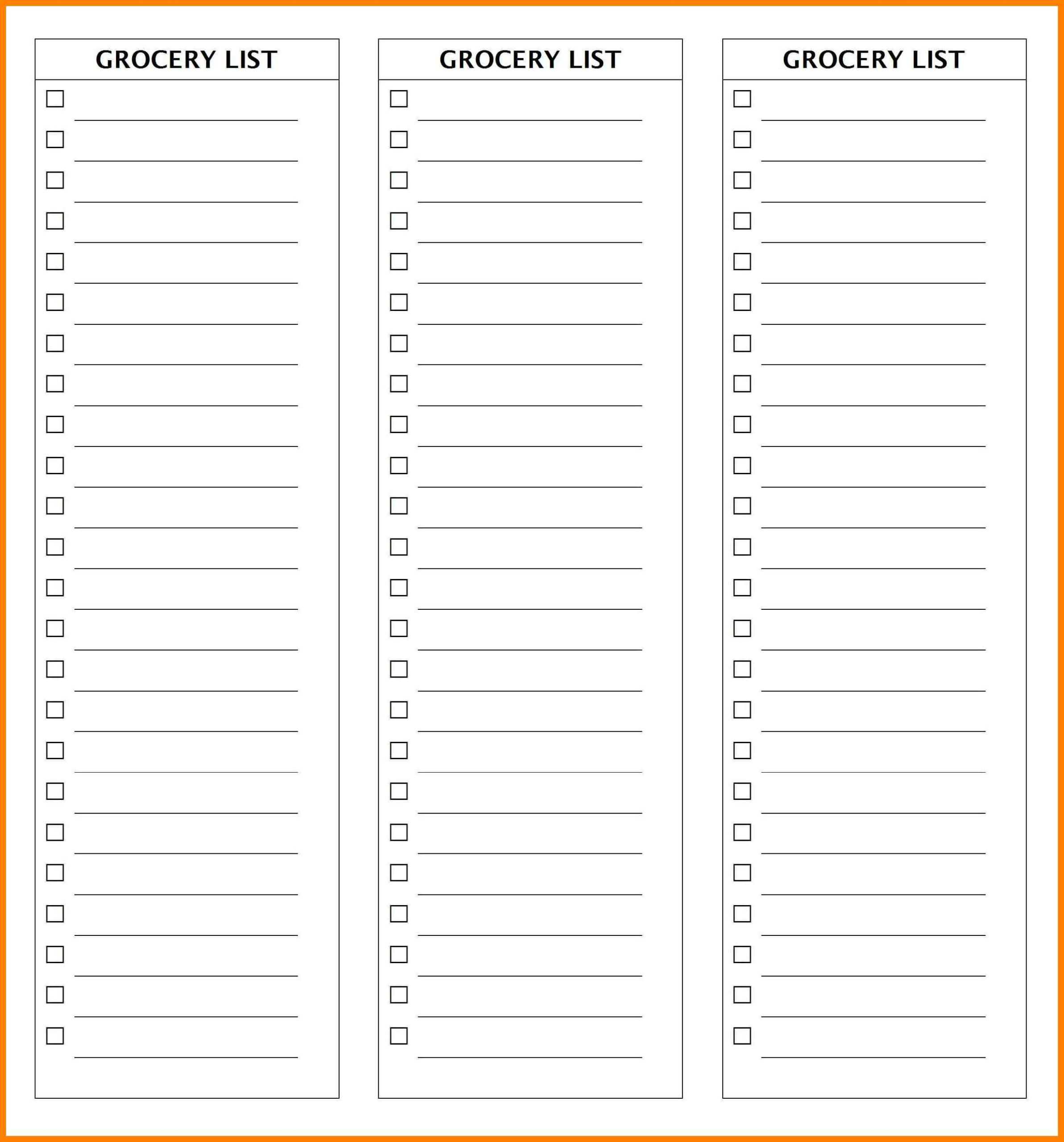 Blank Grocery List Template – Dalep.midnightpig.co Pertaining To Blank Grocery Shopping List Template