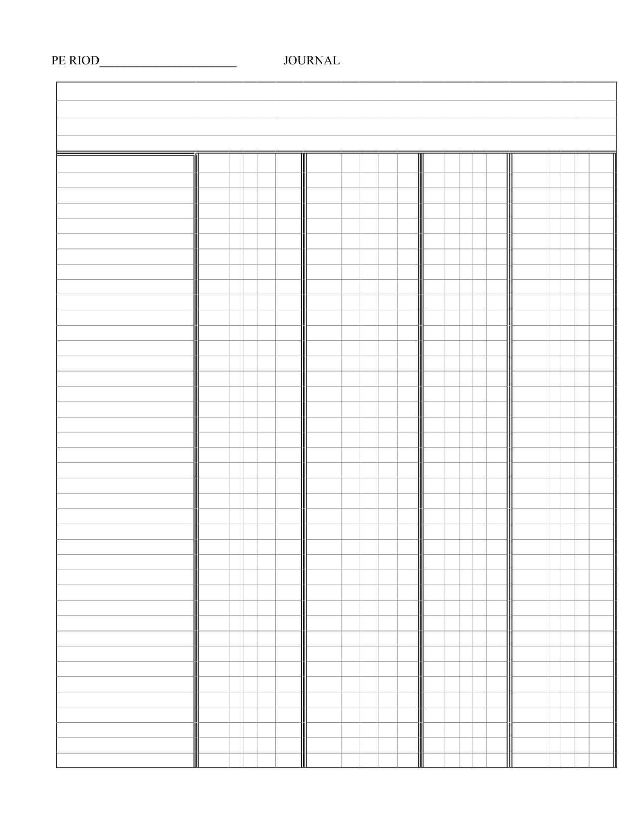 Blank Ledger Worksheets | Printable Worksheets And Intended For Blank Ledger Template