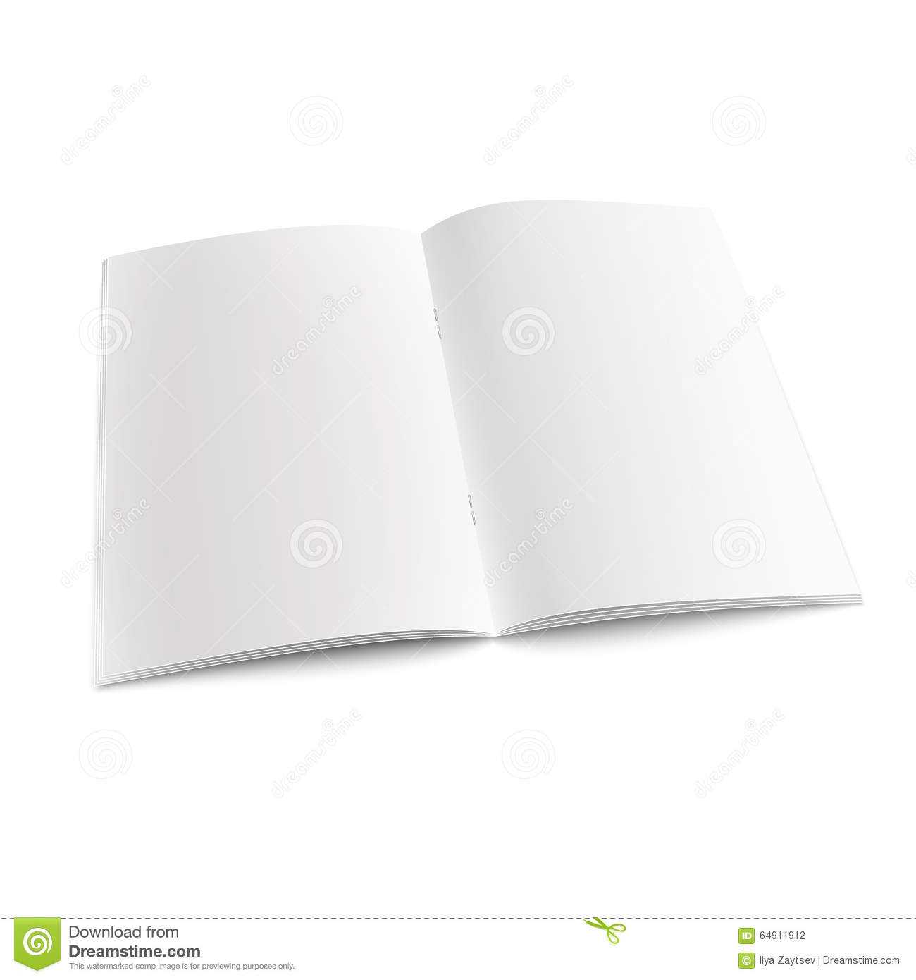 Blank Open Magazine Template With Staples. Stock Vector Intended For Staples Banner Template