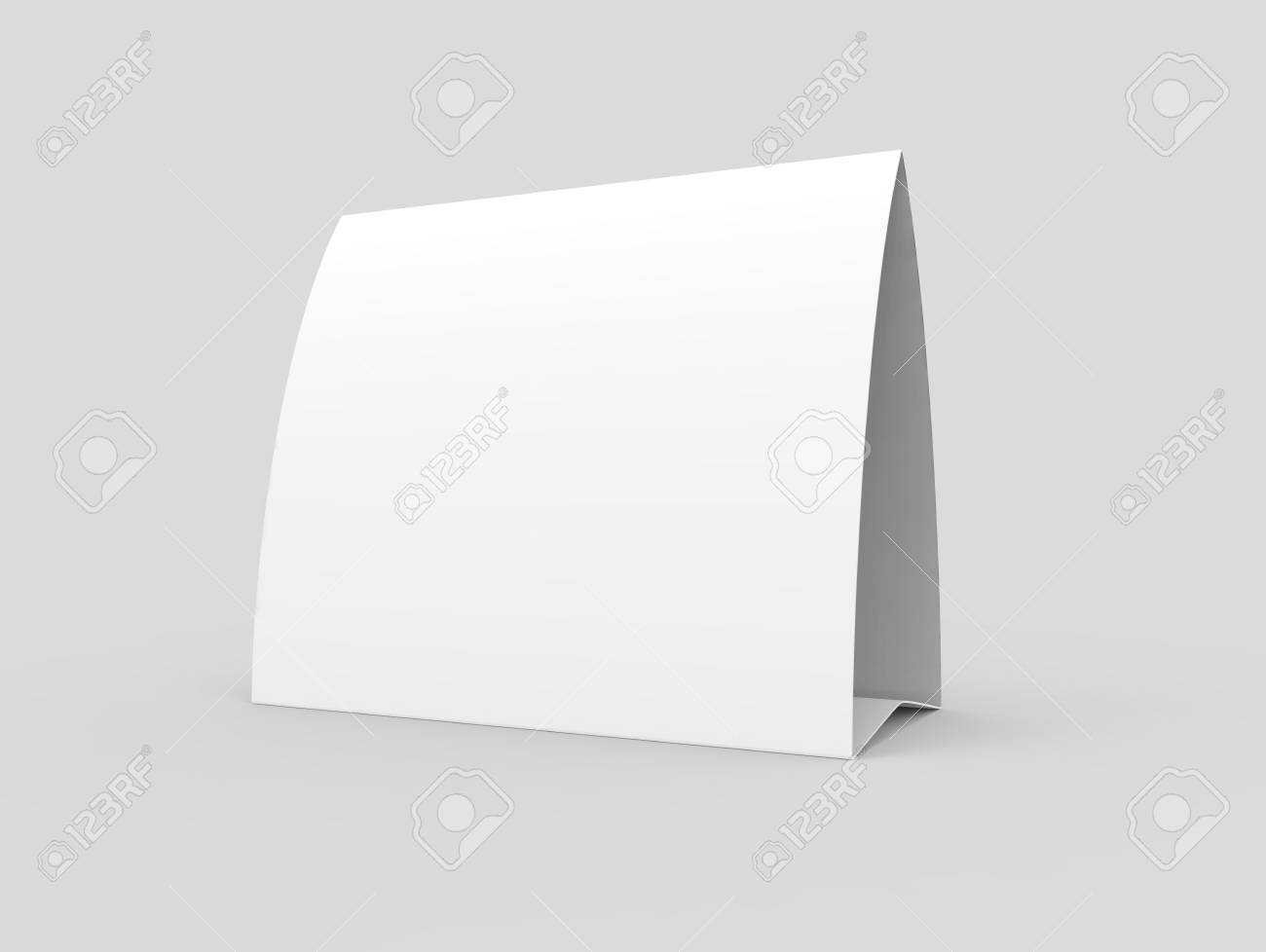 Blank Paper Tent Template, White Tent Card With Empty Space In.. Within Blank Tent Card Template