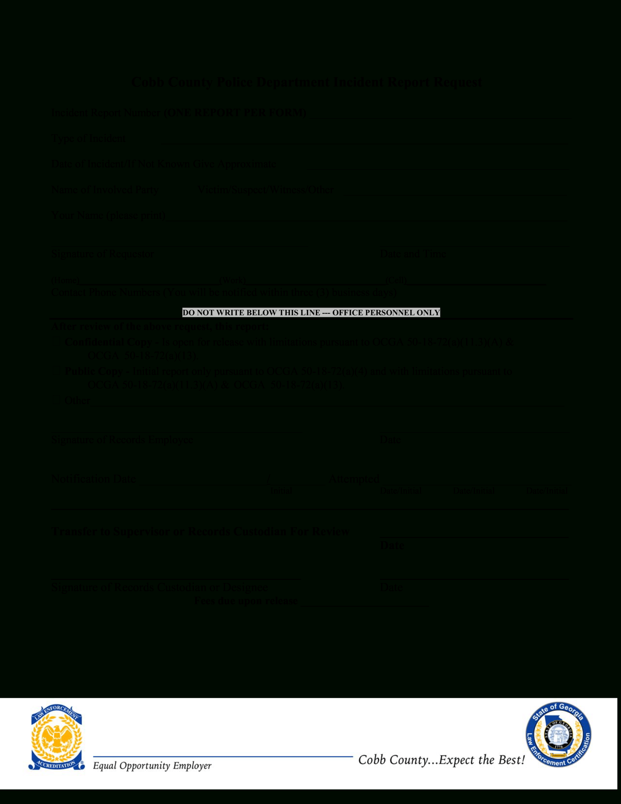 Blank Police Incident Report | Templates At Throughout Office Incident Report Template