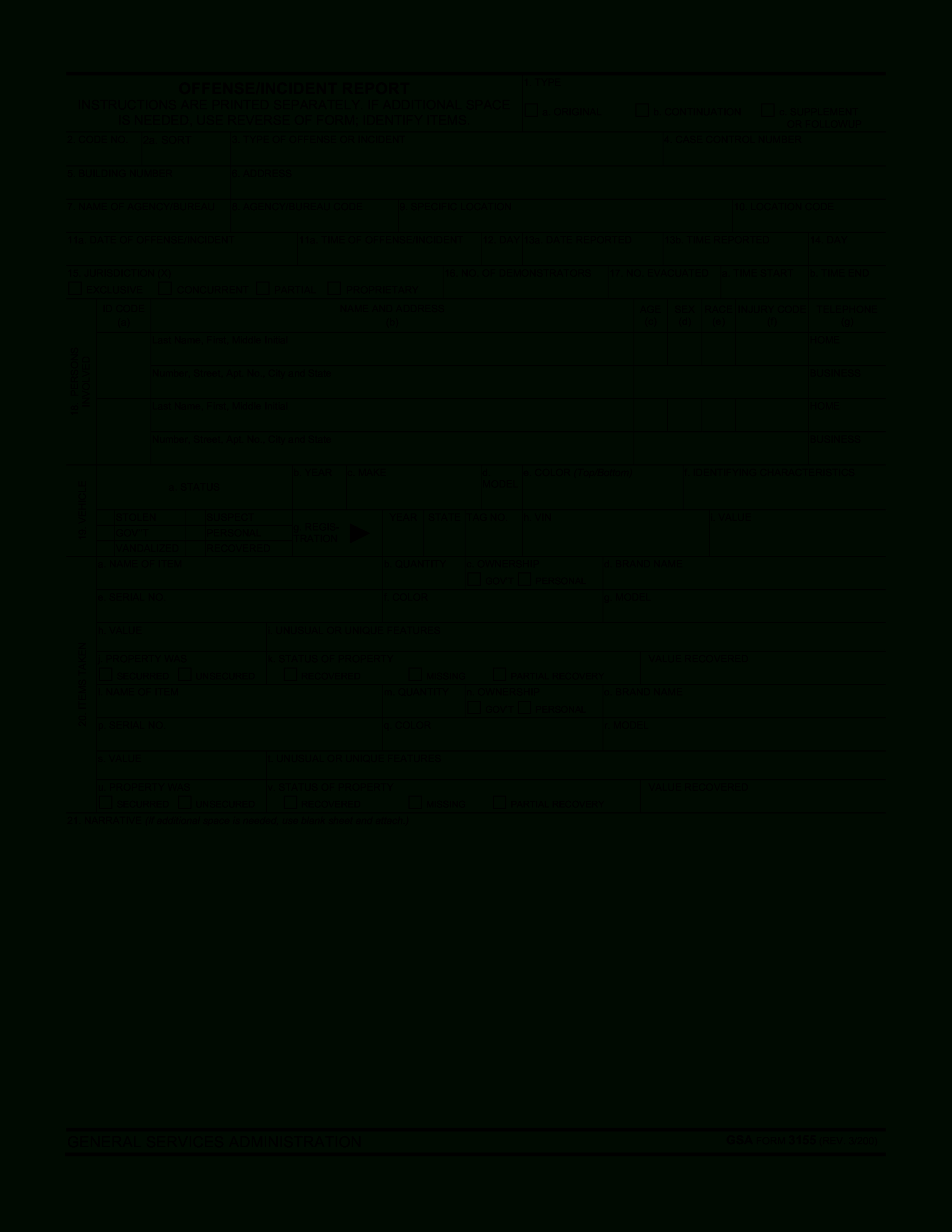 Blank Police Report Template | Templates At In Blank Police Report Template