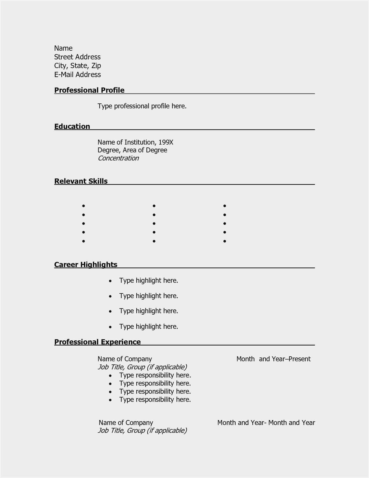 Blank Resume Format Word Free Download - Resume : Resume Within Free Blank Resume Templates For Microsoft Word