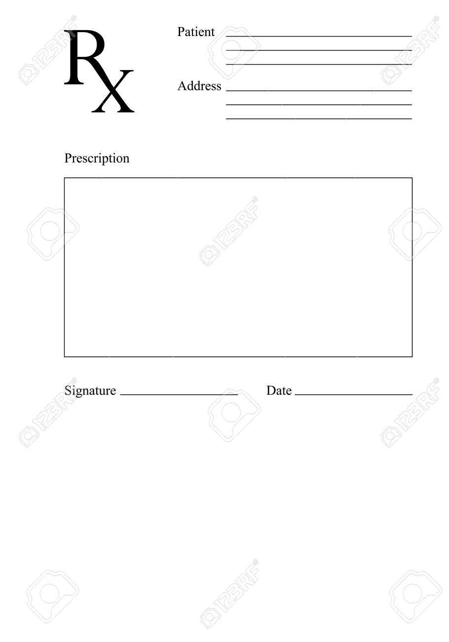 Blank Rx Prescription Form. Medical Concept. Vector Illustration Throughout Blank Prescription Form Template
