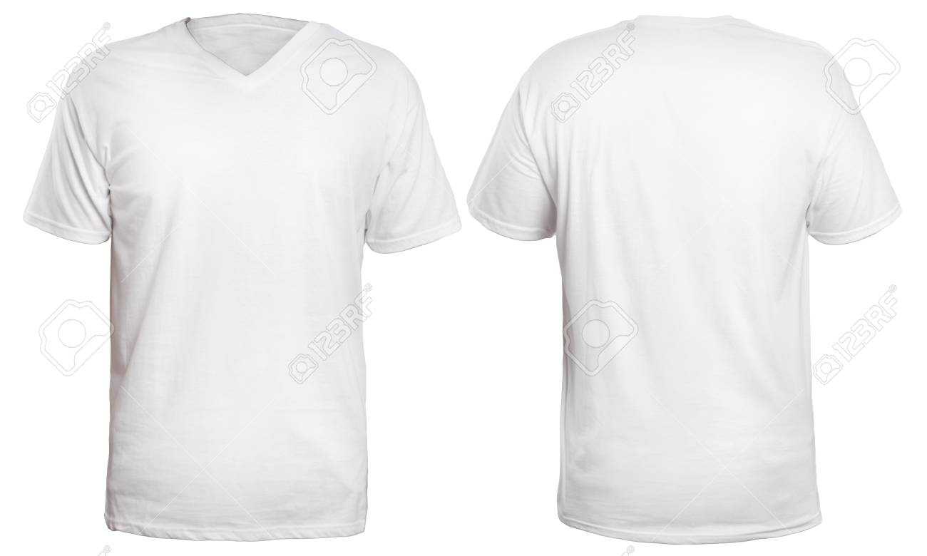 Blank V Neck Shirt Mock Up Template, Front And Back View, Isolated.. Inside Blank V Neck T Shirt Template