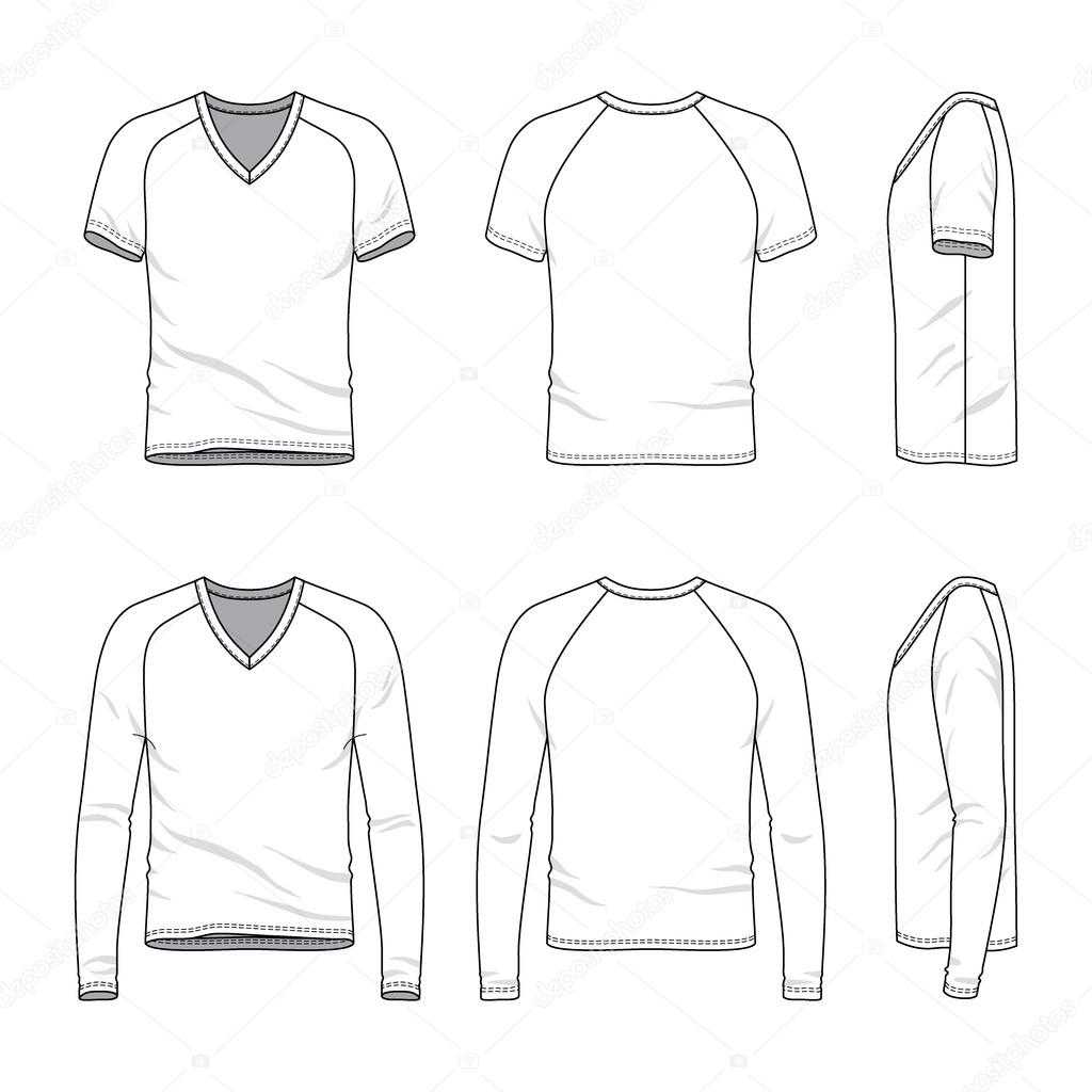 Blank V Neck T Shirt And Tee. — Stock Vector © Aunaauna2012 Regarding Blank V Neck T Shirt Template