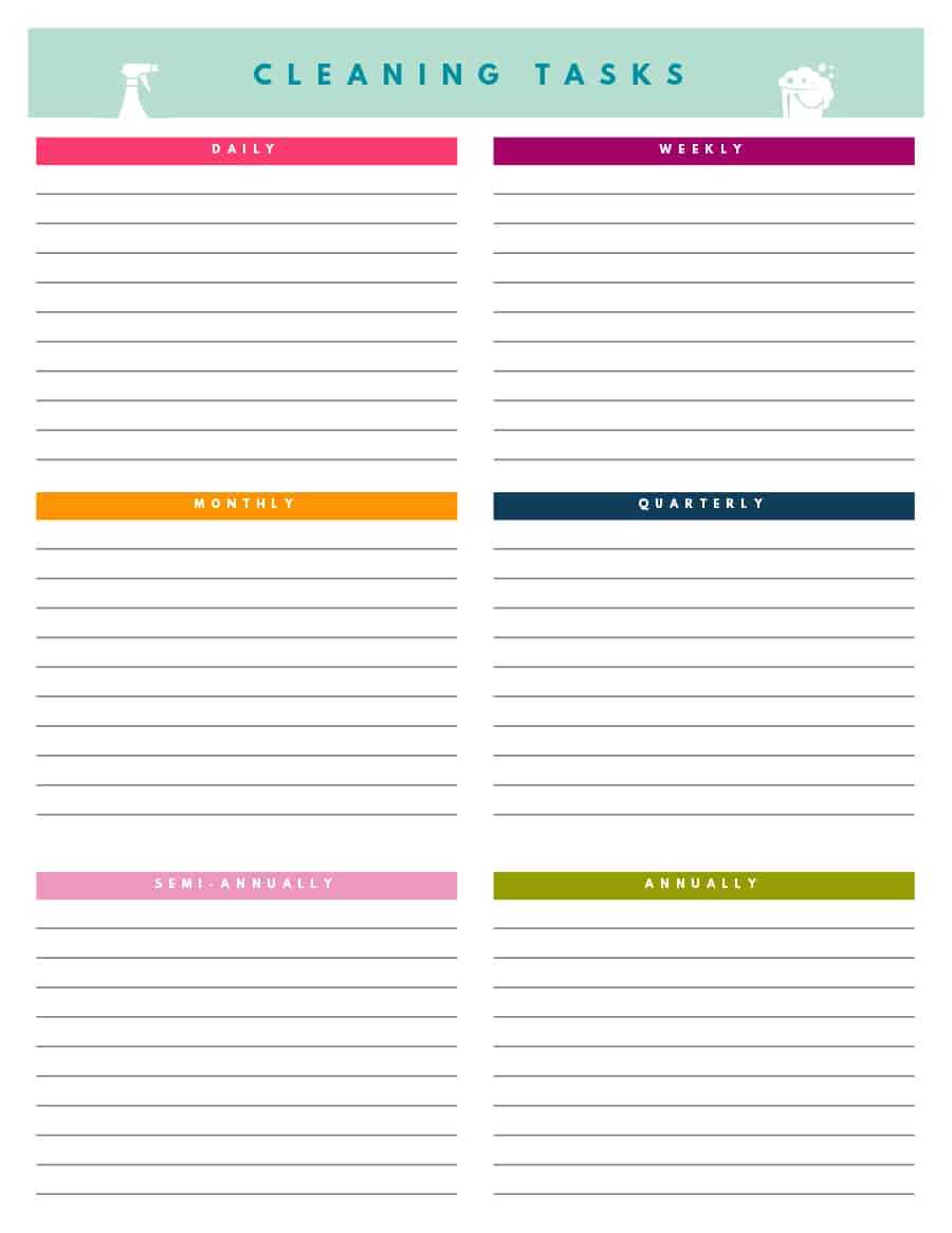 Blank Weekly Cleaning Schedule - Dalep.midnightpig.co Pertaining To Blank Cleaning Schedule Template