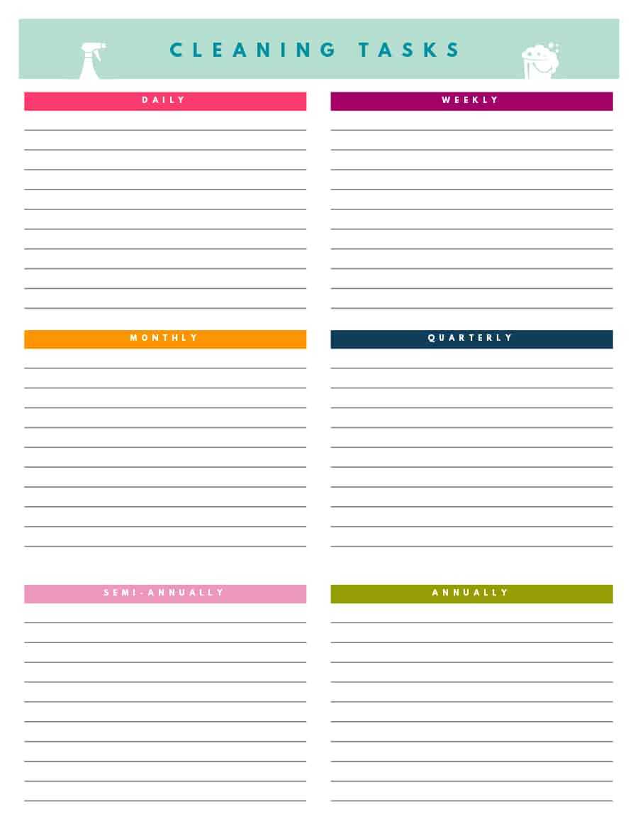 Blank Weekly Cleaning Schedule – Dalep.midnightpig.co Pertaining To Blank Cleaning Schedule Template