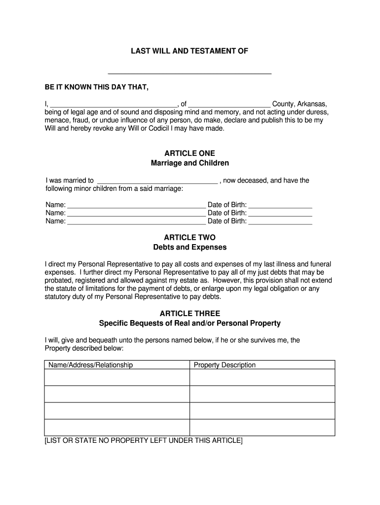 Blank Will Form – Fill Online, Printable, Fillable, Blank Intended For Blank Legal Document Template