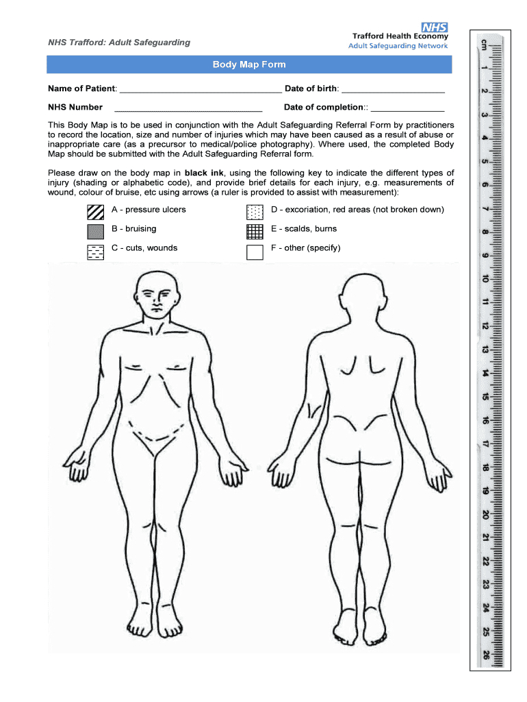 Body Maps Nhs - Fill Online, Printable, Fillable, Blank Intended For Blank Body Map Template