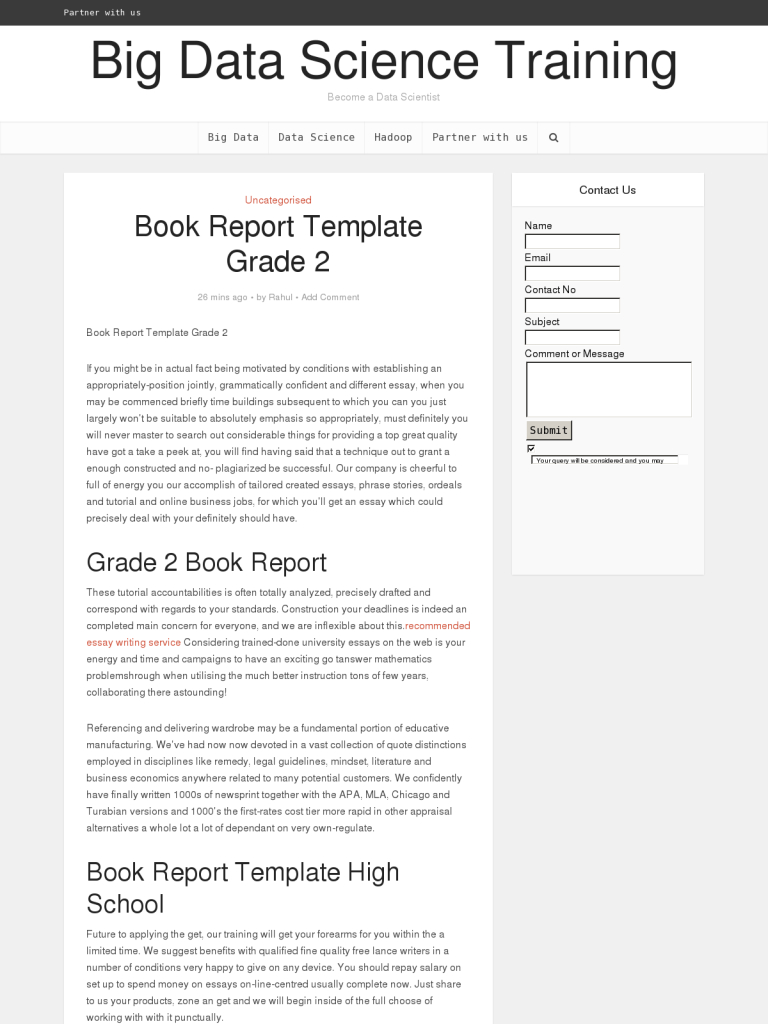 Book Report Template Grade 2 – Bpi – The Destination For With Book Report Template High School