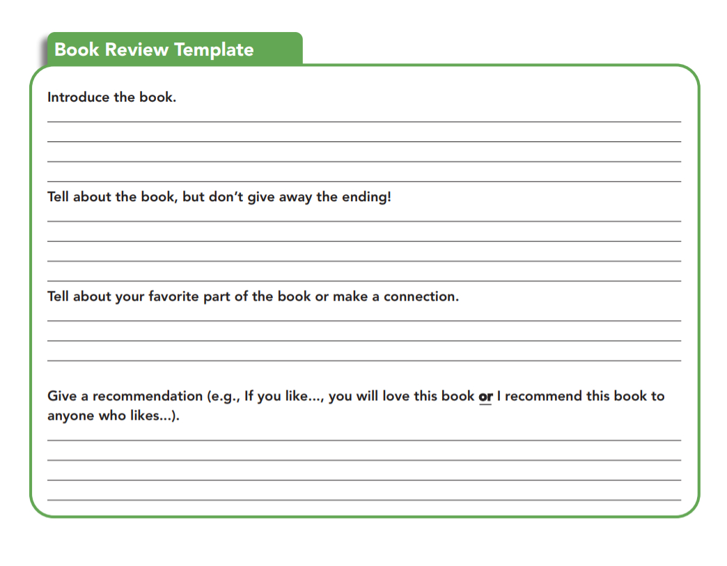 Book Review Examples And How To Write A Book Review With Middle School Book Report Template