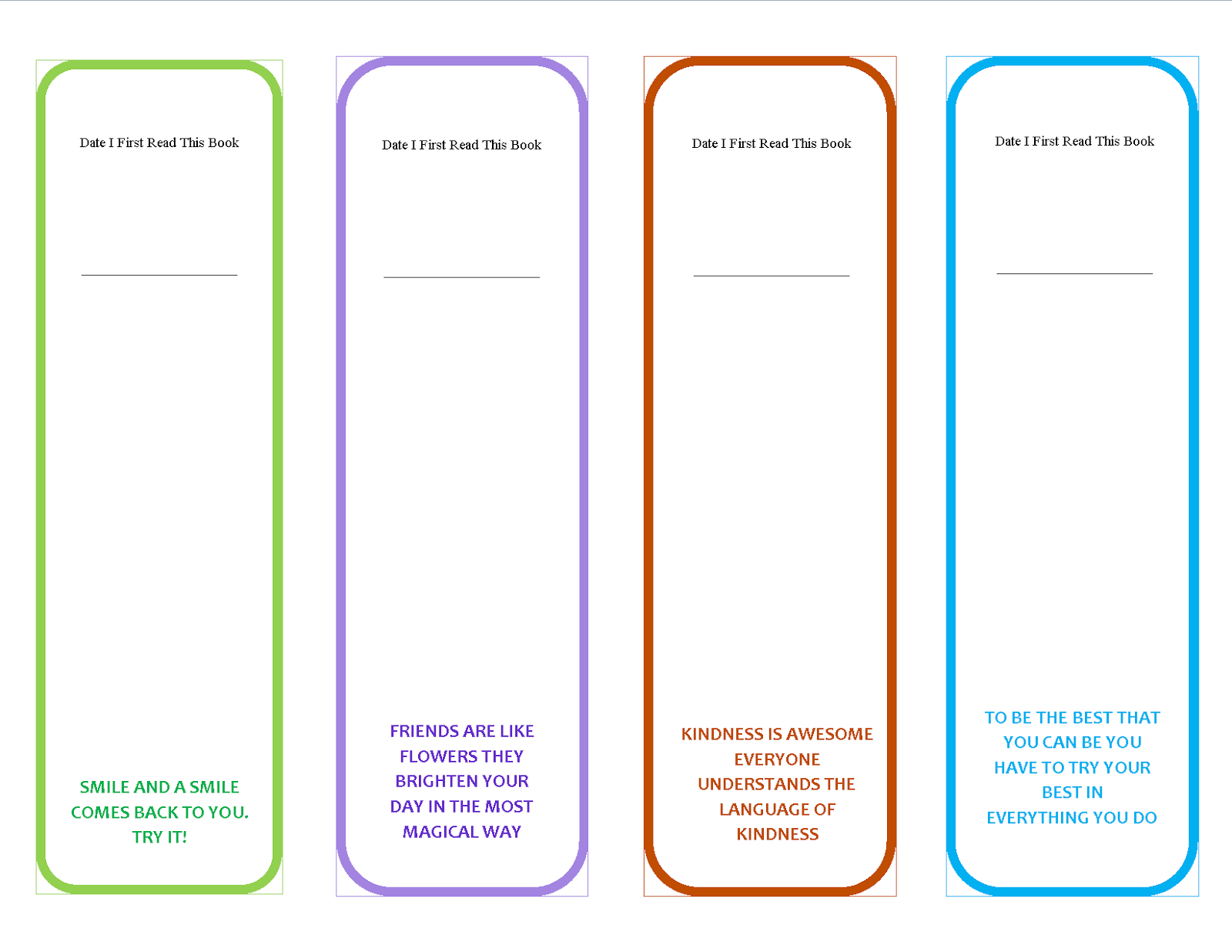 Bookmark Template To Print | Activity Shelter Intended For Free Blank Bookmark Templates To Print