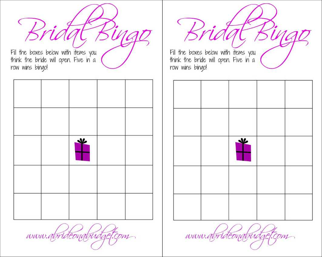 Bridal Bingo (And A Free Printable) | A Bride On A Budget For Blank Bridal Shower Bingo Template