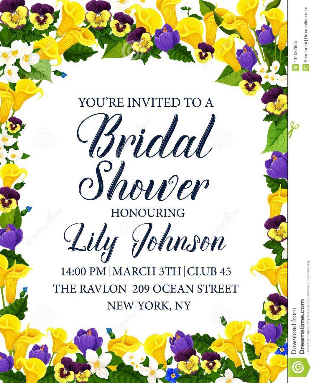 Bridal Shower Party Or Wedding Ceremony Invitation Stock For Bridal Shower Banner Template